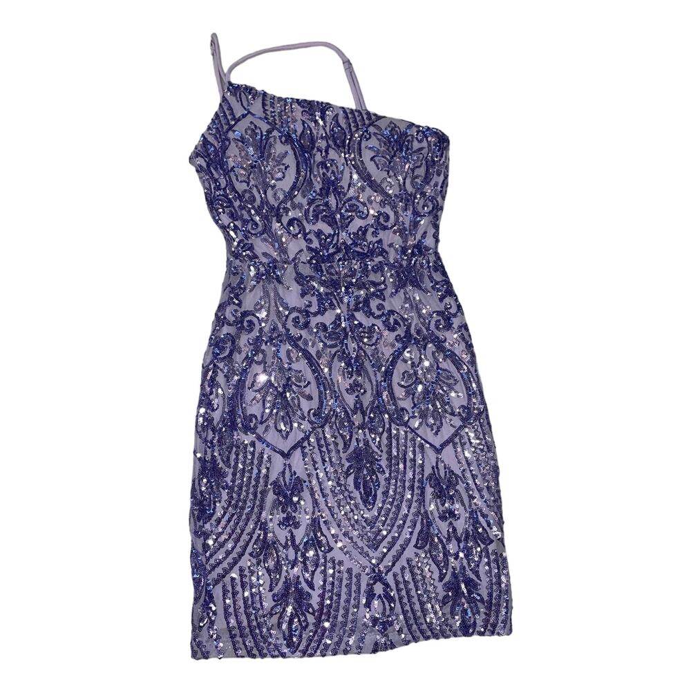 Windsor homecoming prom purple sequence dress size small.
